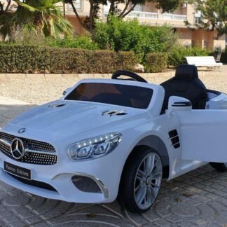 COCHE INFANTIL Mercedes SL400 12V, BLANCO, RC, ASIENTO Y RUEDAS DE PLÁSTICO - BC-8811-AT